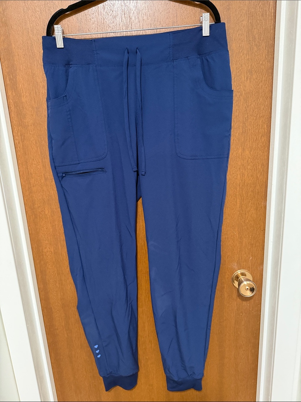 HeartSoul Navy Drawstring Jogger Scrub Pants with Cargo Pocket